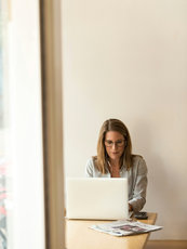 Woman on a laptop